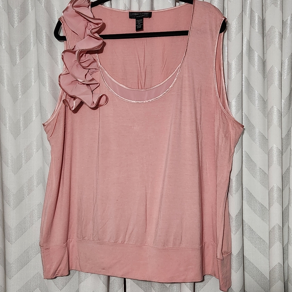 Cable & Gauge Pink Dressy Top Blouse